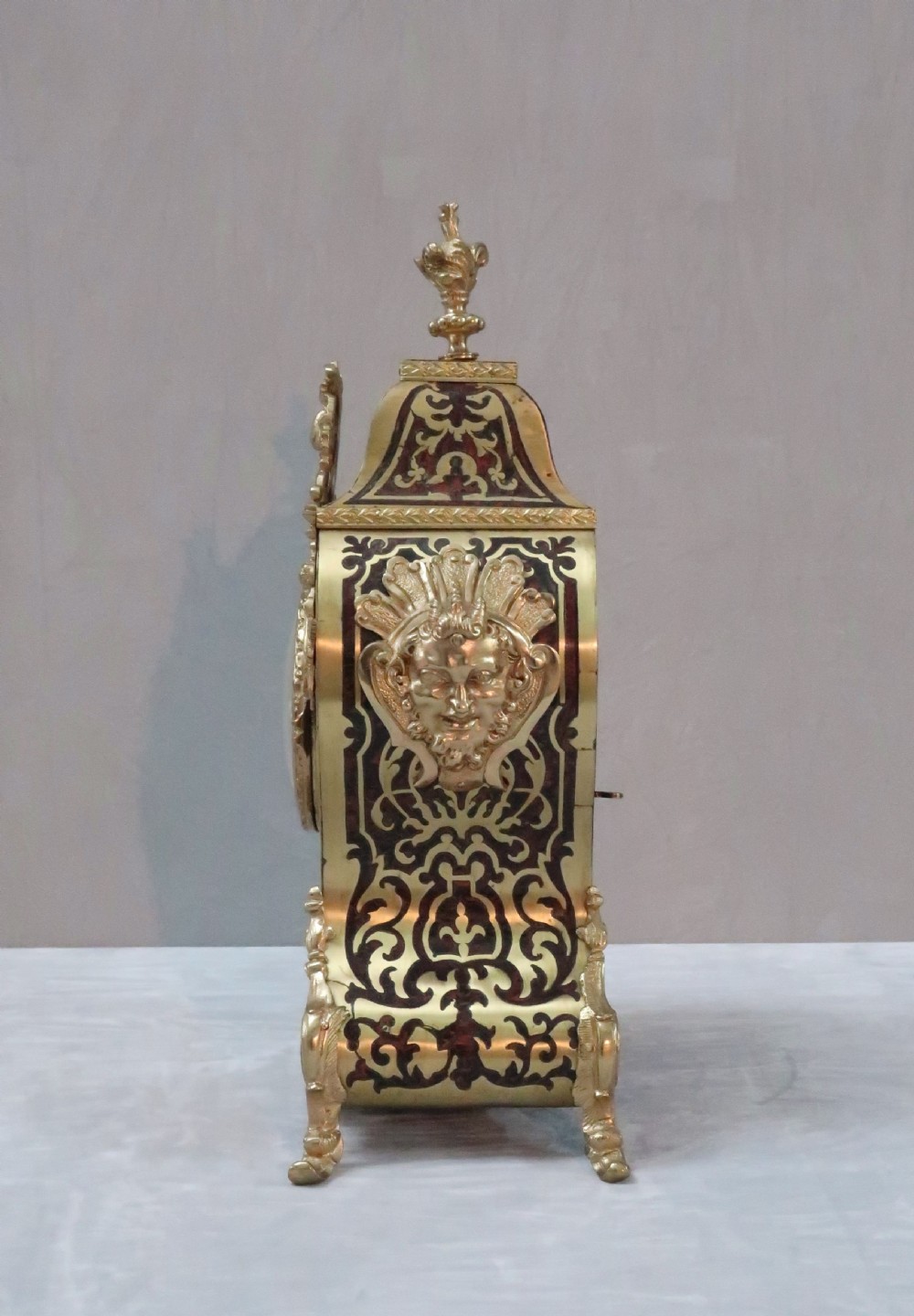 French 19th Century Louis XV Style Boulle Mantel Clock by Samuel Marti View VII