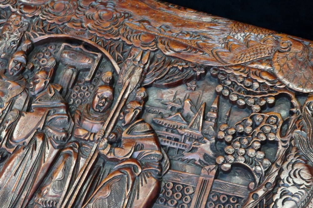 Early 20th Century Oriental Camphor Wood Carved Chest View V