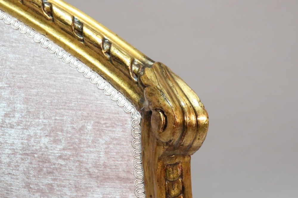 French Two Seater Gilded Corbeille Sofa View VI