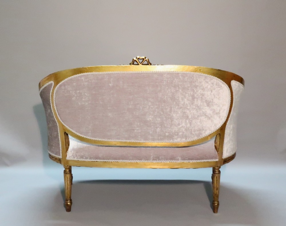 French Two Seater Gilded Corbeille Sofa View VIII