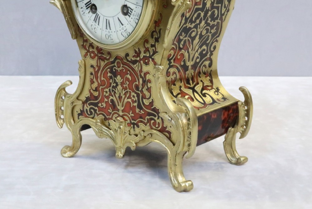 French Napoleon III Boulle Mantel Clock by Vincenti View IV