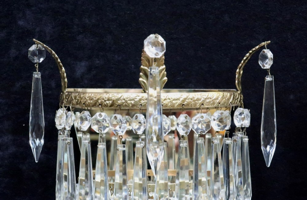Pair of Italian Art Deco Crystal Glass Wall Lights View IV