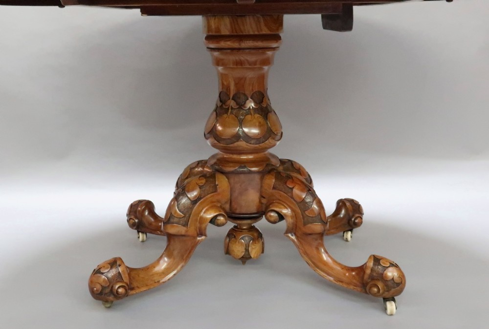 Victorian Burr Walnut Dining Table  View V