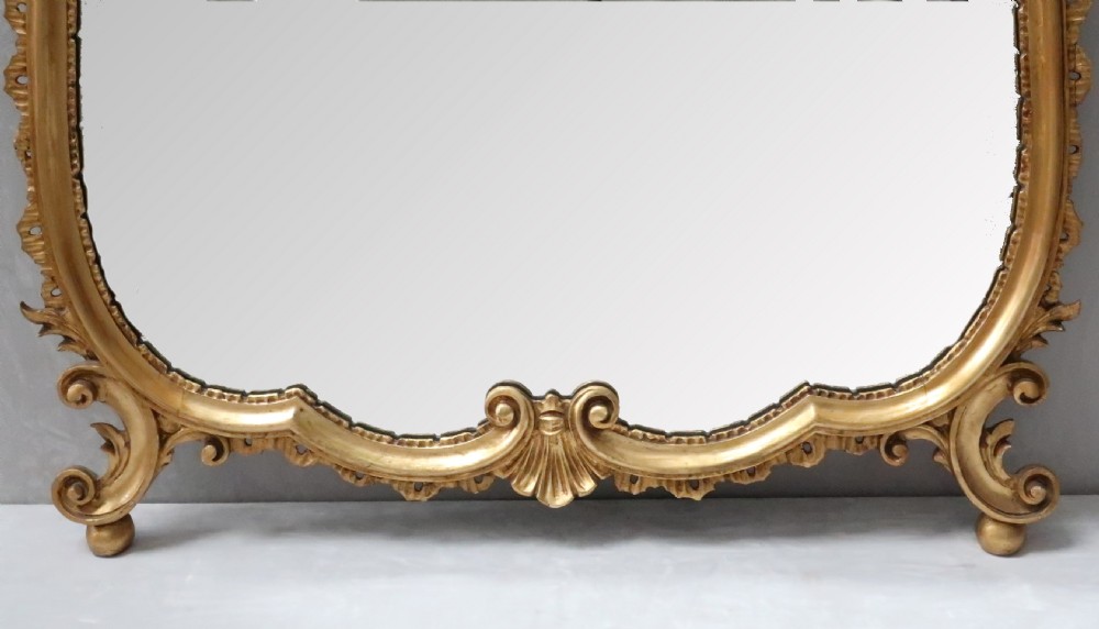 Italian Giltwood Carved Wall Mirror  View V