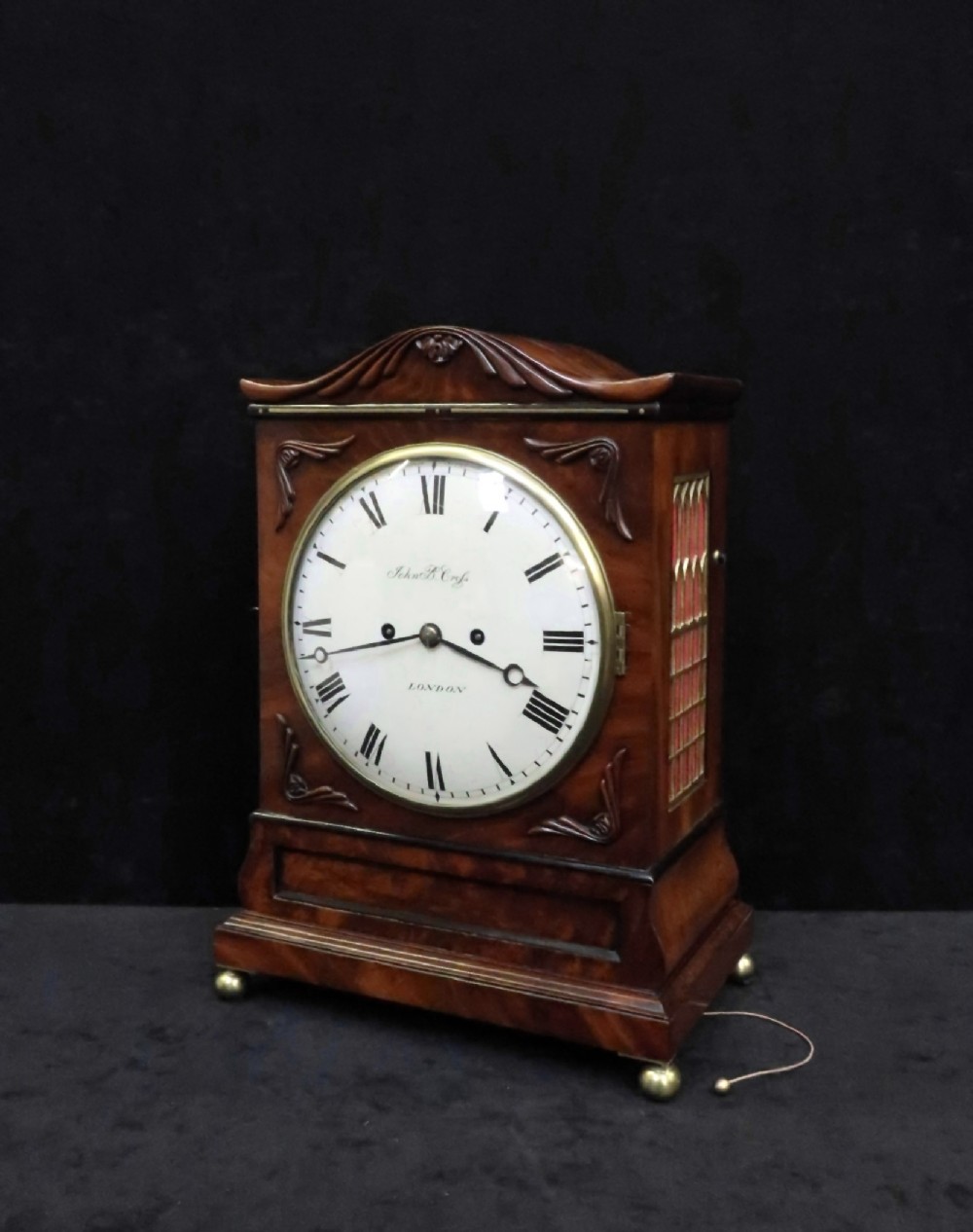 William IV Mahogany Bracket Clock by John B Cross