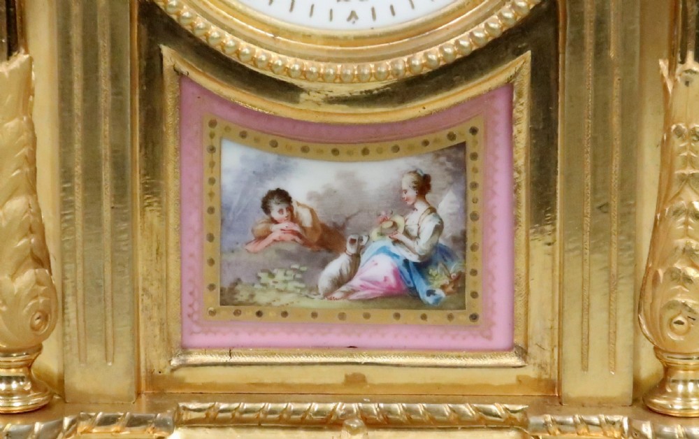 Napoleon III Bronze Gilt and Porcelain Mantel Clock by Japy Freres View VI
