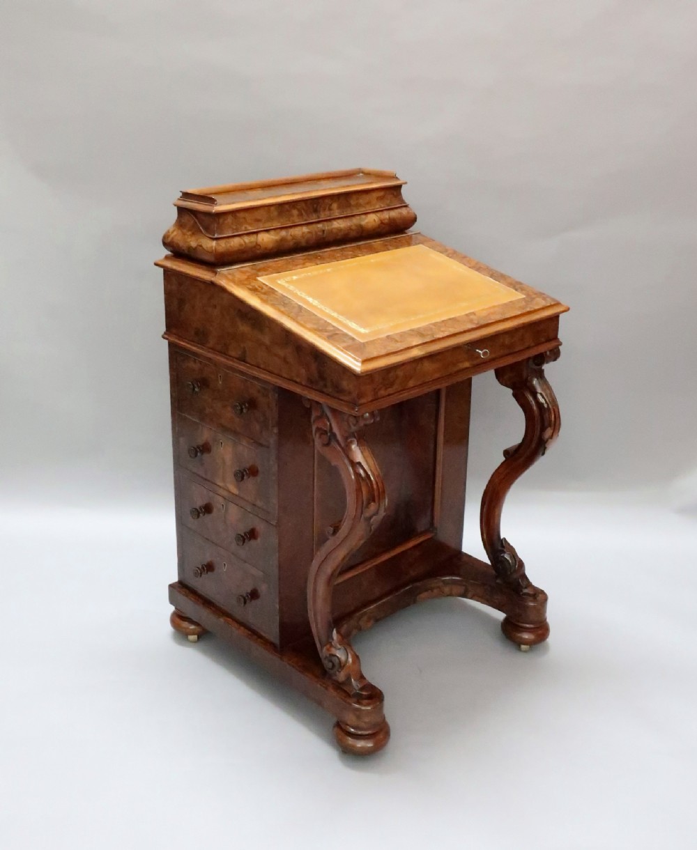 Victorian Burr Walnut Davenport by Herringson & Clark