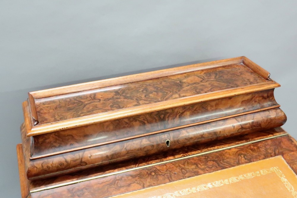 Victorian Burr Walnut Davenport by Herringson & Clark View V