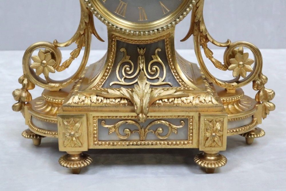 French Napoleon III Bronze Gilt Mantel Clock by Japy Freres View IV