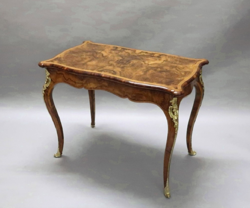 Victorian Burr Walnut Games Occasional Table Attributed to Gillows