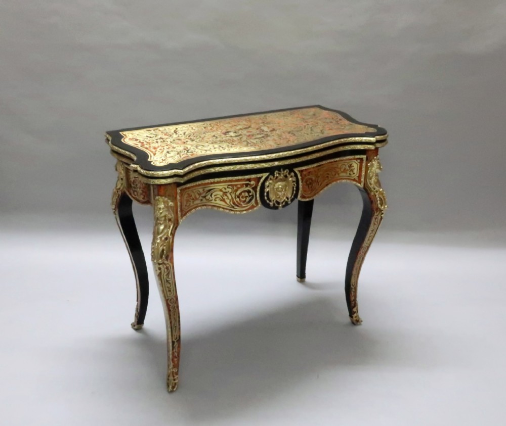 French Napoleon III Louis XV Style Boulle Games Occasional Table
