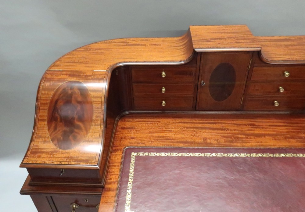 Edwardian Mahogany Carlton House Desk Attributed to Shoolbred & Co View IV