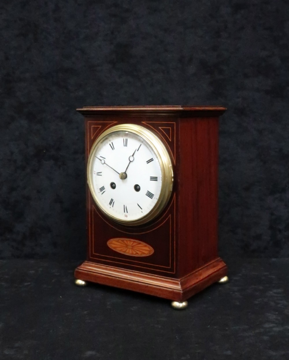 French Belle Epoque Mahogany Mantel Clock
