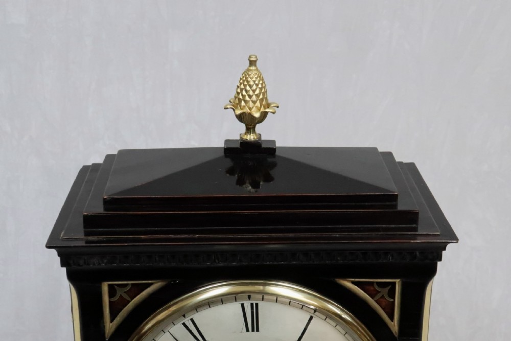 William IV Ebonised and Brass Inlaid Bracket Clock by Crews View VI