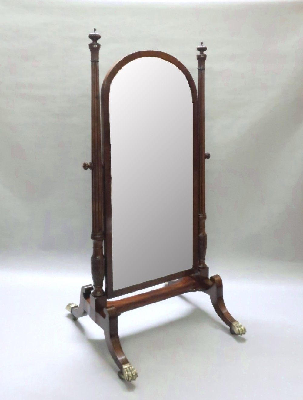 George III Mahogany Cheval Mirror Attributed to Gillows
