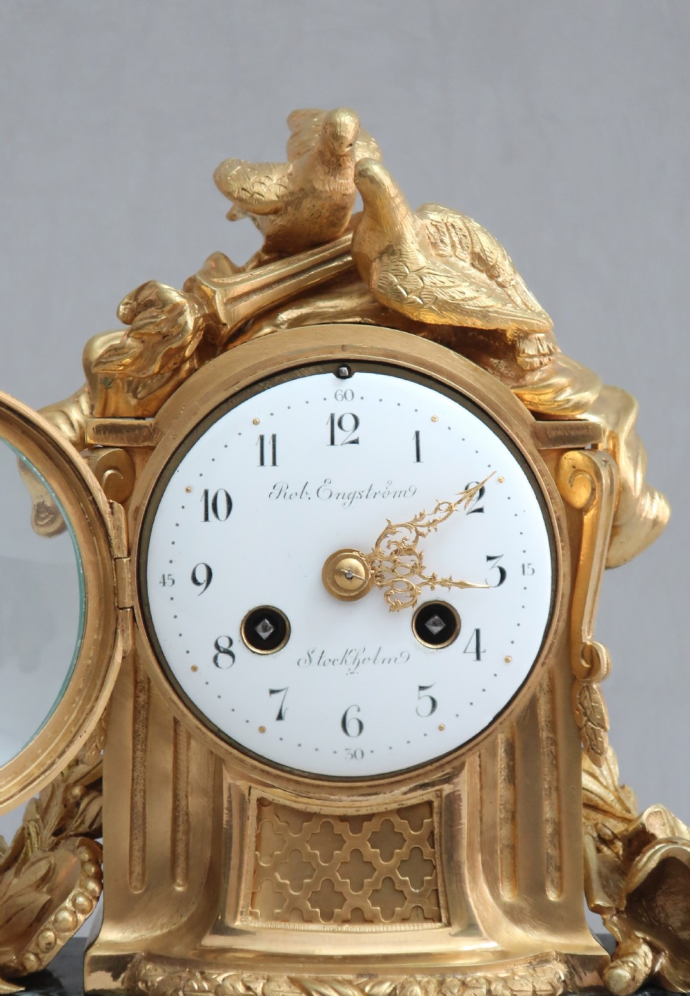 French Napoleon III Bronze Gilt Mantel Clock by Vincenti View II