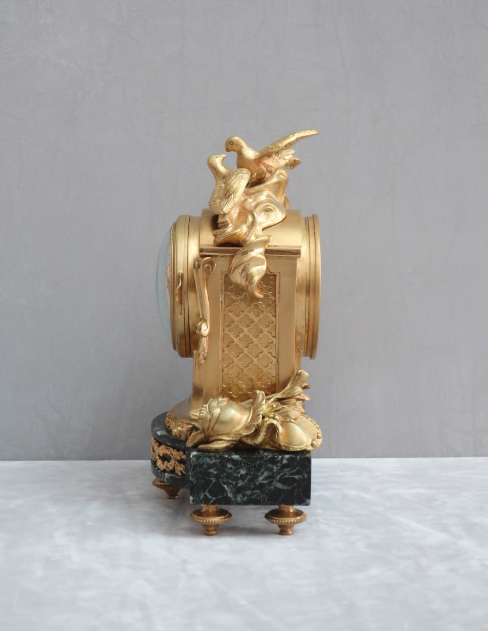 French Napoleon III Bronze Gilt Mantel Clock by Vincenti View VI