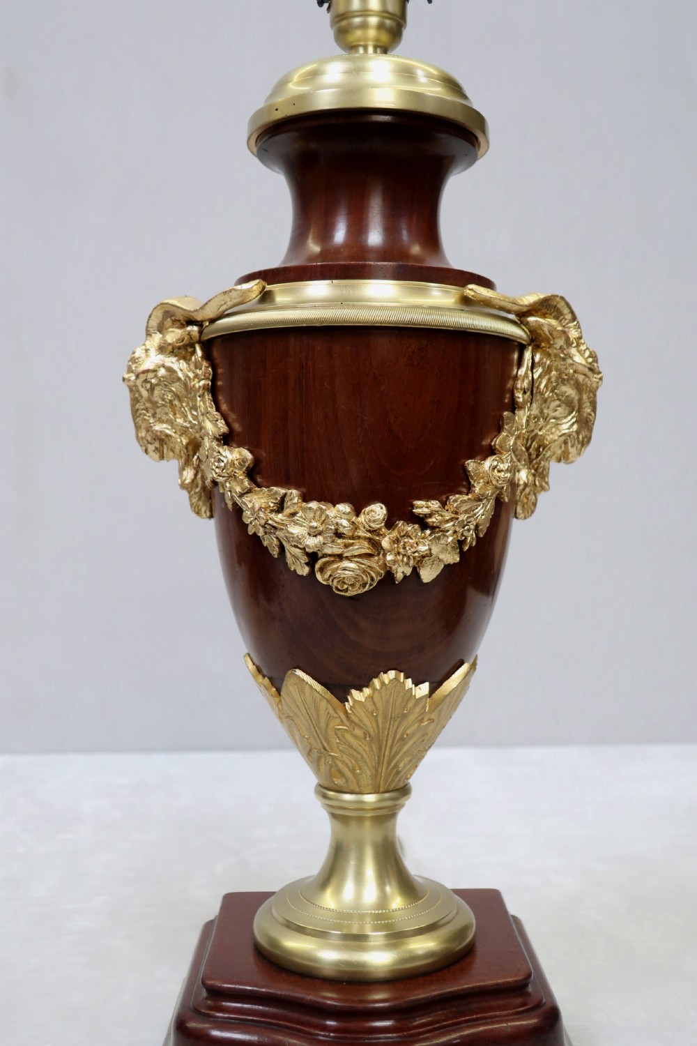 Pair of French Mahogany and Bronze Gilt Table Lamps View IV