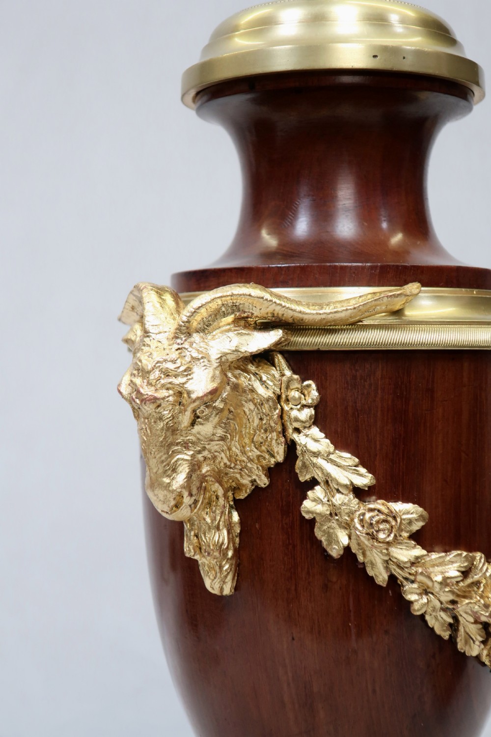 Pair of French Mahogany and Bronze Gilt Table Lamps View V