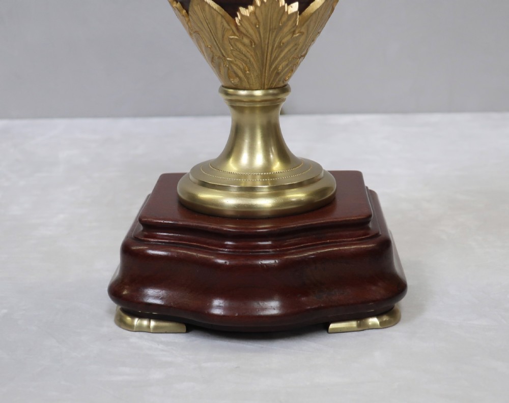 Pair of French Mahogany and Bronze Gilt Table Lamps View VII