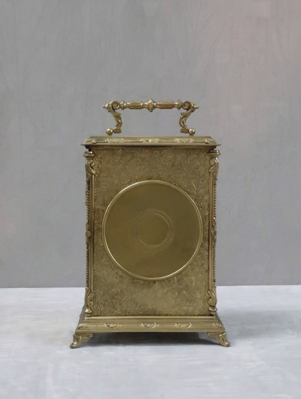 French Belle Epoque Decorative Brass Mantel Clock by Japy Freres View IX