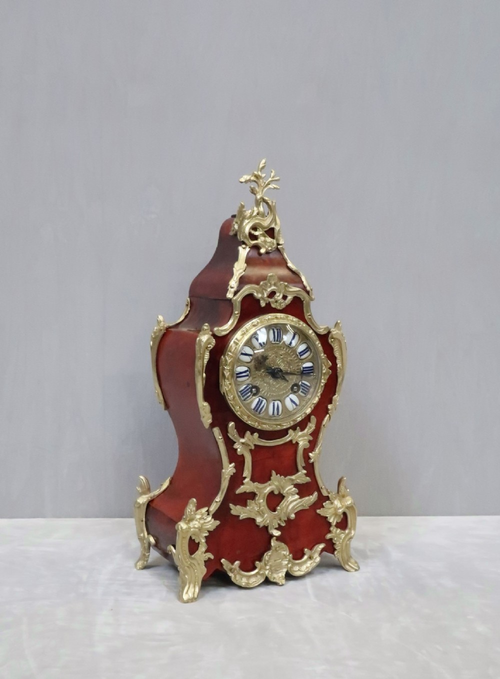 French Belle Epoque Tortoise Shell Mantel Clock by L.P Japy