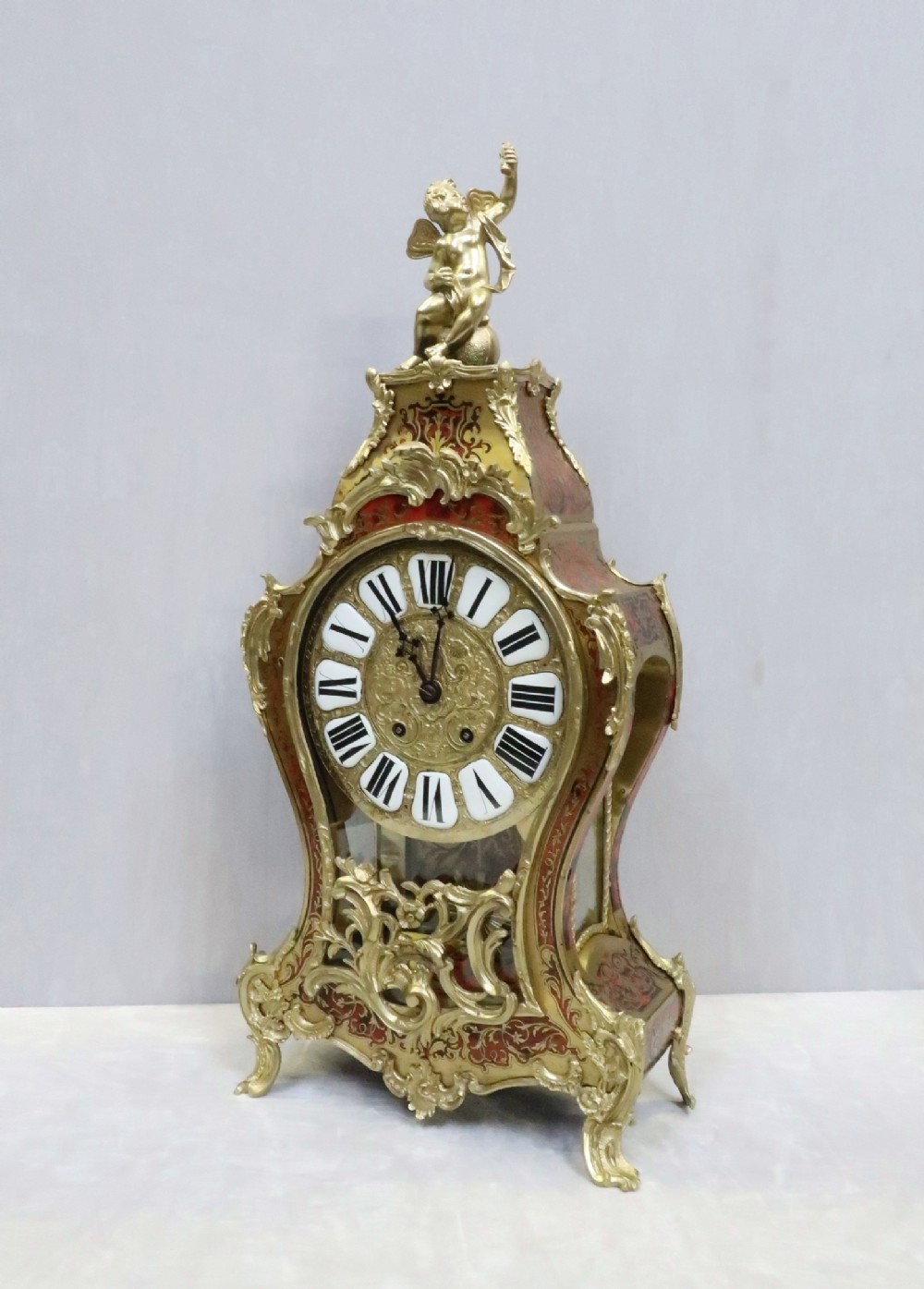 French 19th Century Louis XV Style Boulle Bracket Clock