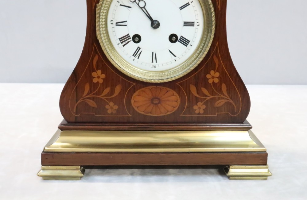 French Belle Epoque Rosewood Mantel Clock by A.D Mougin View IV
