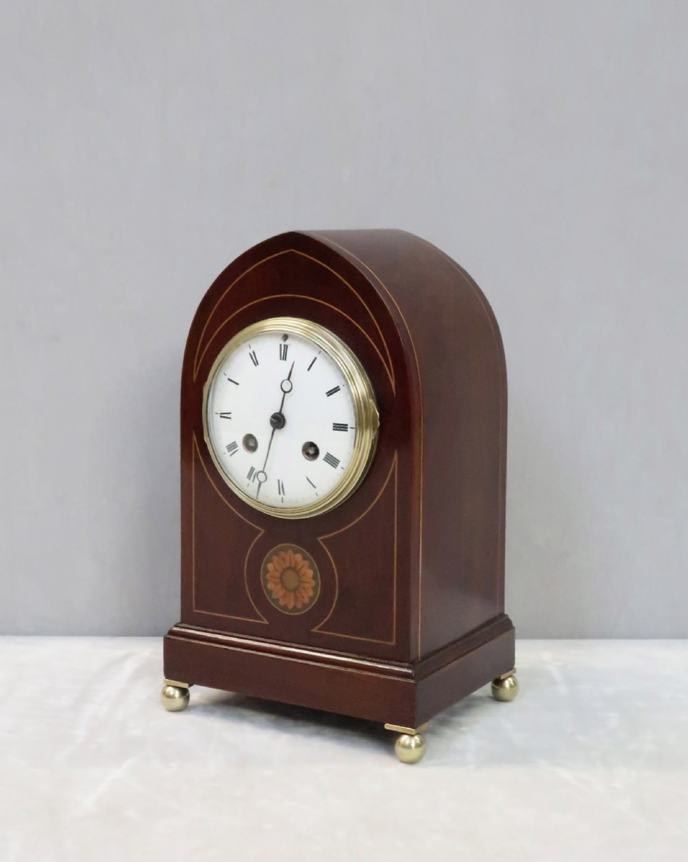 French Belle Epoque Mahogany Mantel Clock by Samuel Marti