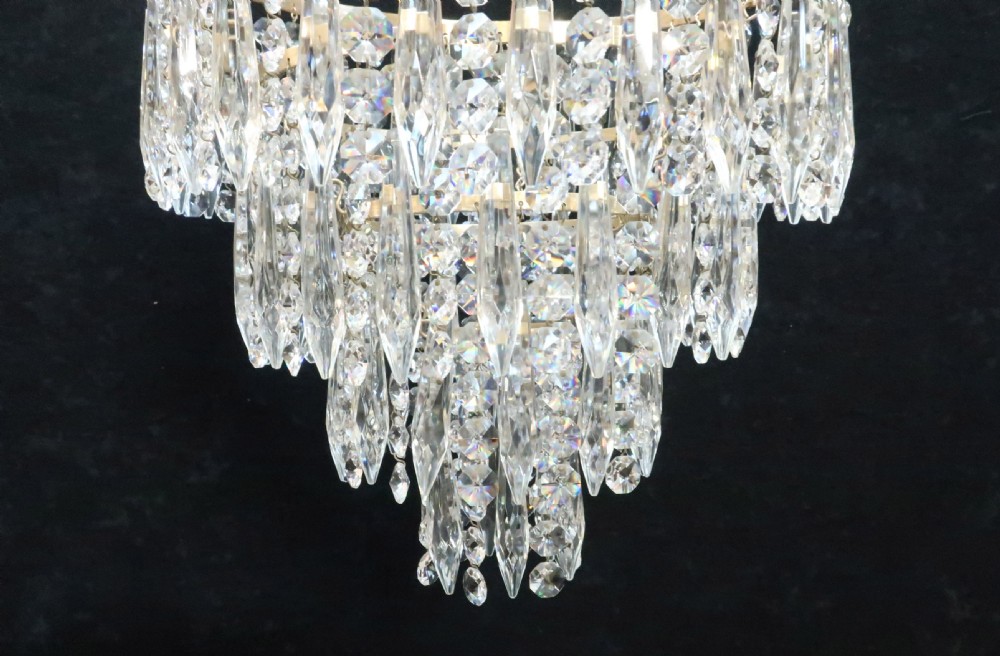 Pair of Art Deco Four Tier Chandeliers View VII