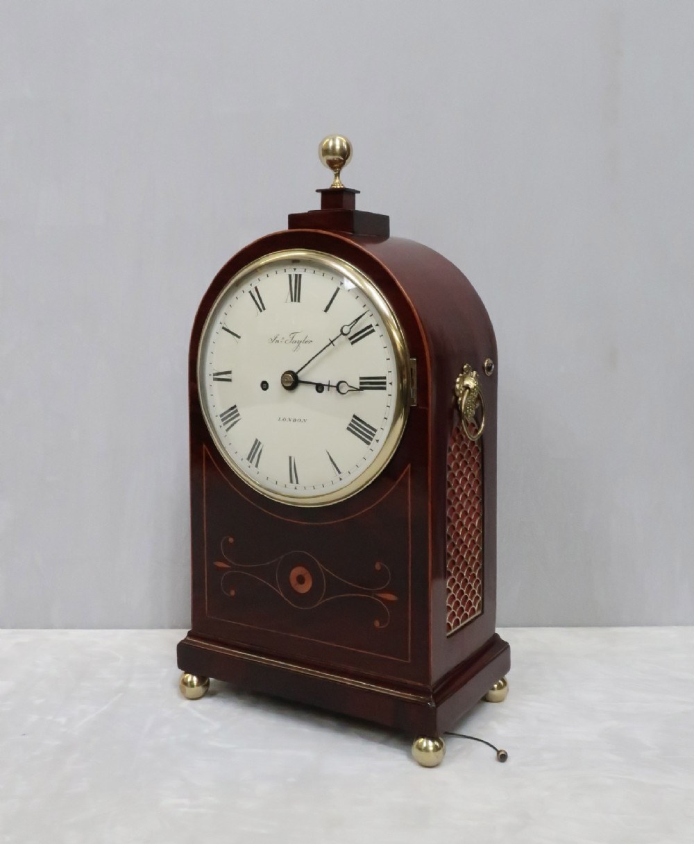 Regency Mahogany Inlaid Bracket Clock by Thwaites & Reed
