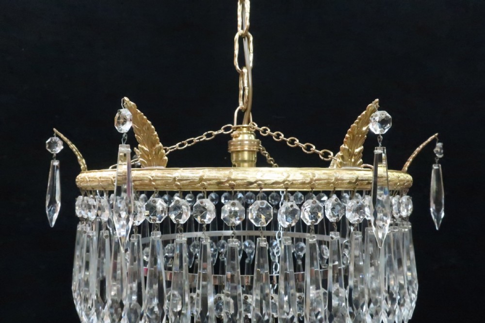Italian Art Deco Five Tier Crystal Glass Chandelier View III