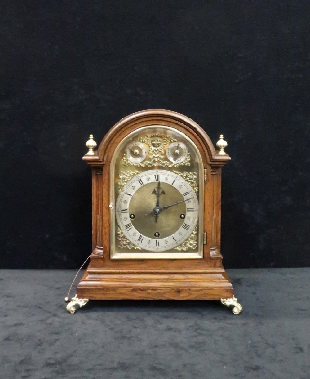 German Oak Westminster Chime Bracket Clock by W&H