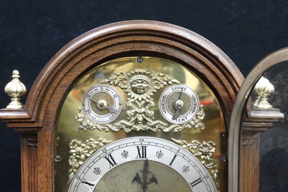 German Oak Westminster Chime Bracket Clock by W&H View III