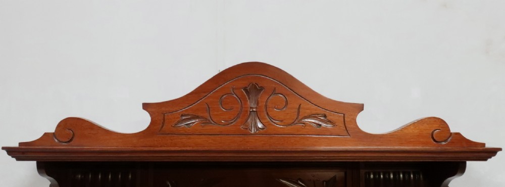 Victorian Aesthetic Movement Walnut Overmantel Mirror View IV