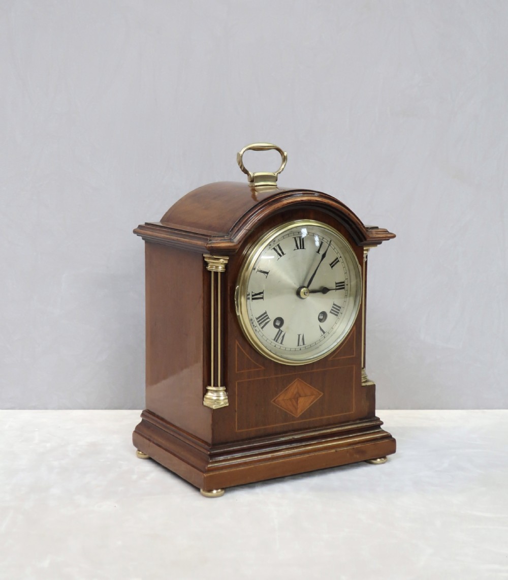 English Edwardian Mahogany Mantel Clock by Astral View II
