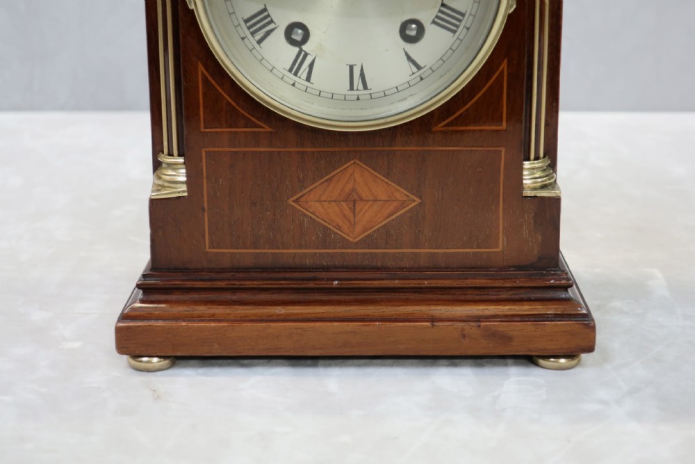 English Edwardian Mahogany Mantel Clock by Astral View IV