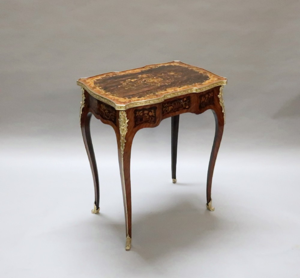 Victorian Marquetry Occasional Table Attributed to Holland & Sons