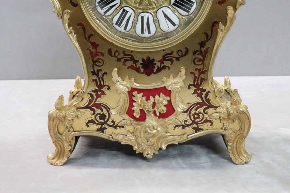 French Napoleon III Boulle Mantel Clock by Japy Freres View IV