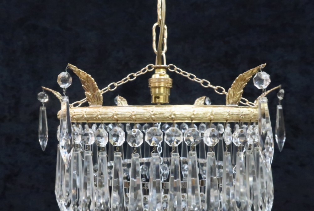 Italian Art Deco Four Tier Crystal Glass Chandelier View III