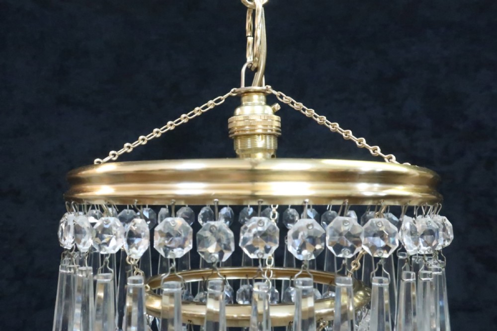 Italian Art Deco Three Tier Crystal Glass Chandelier View III