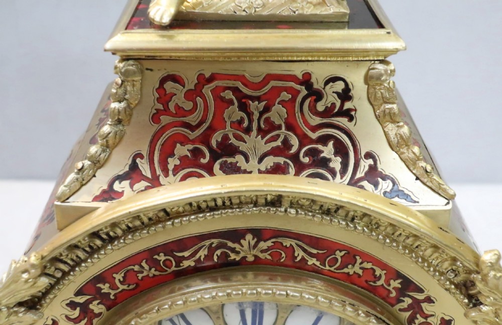 French Louis XIV Style Boulle Mantel Clock by Charles Hour View VI
