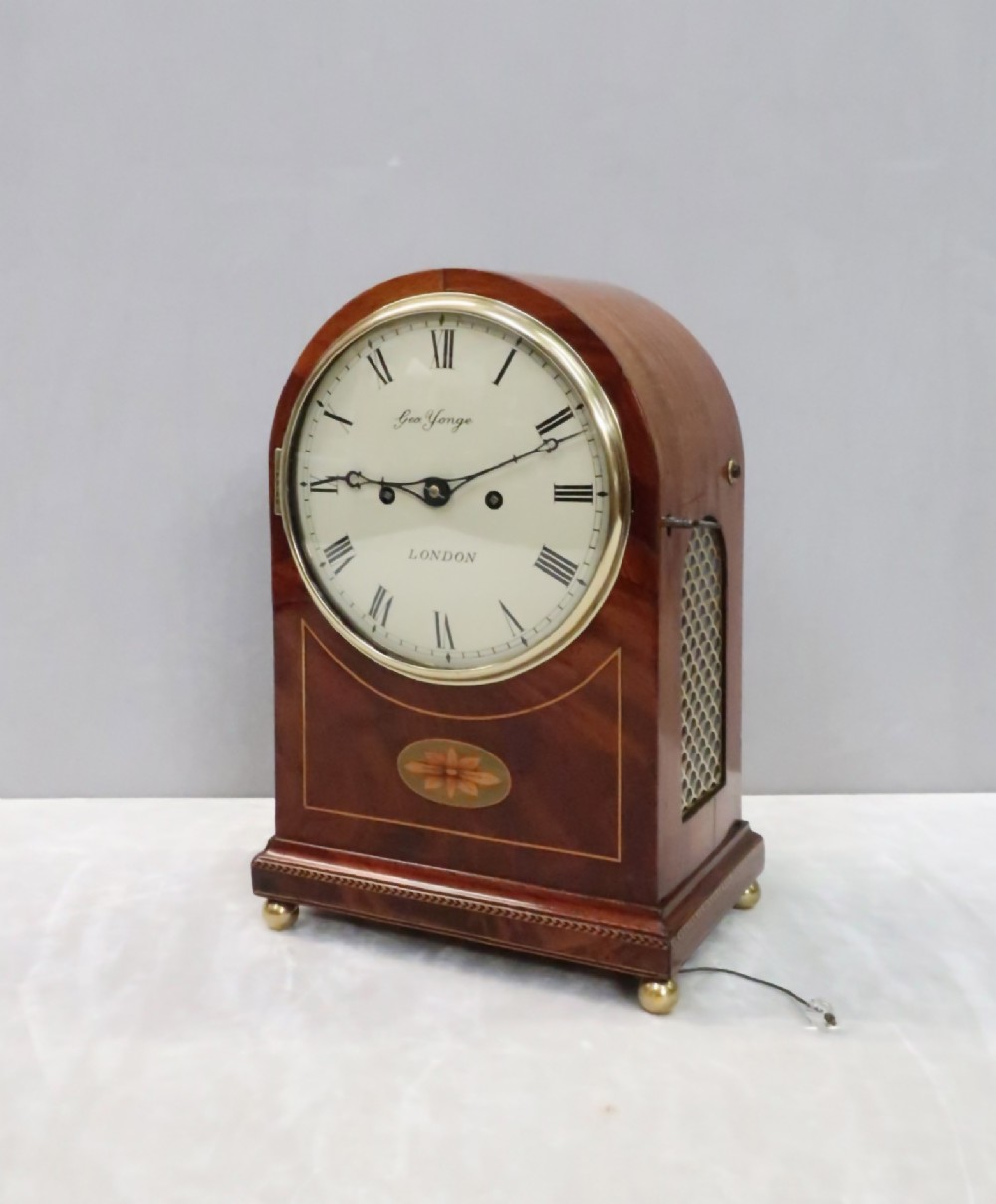 English Regency Mahogany Table Clock by George Yonge