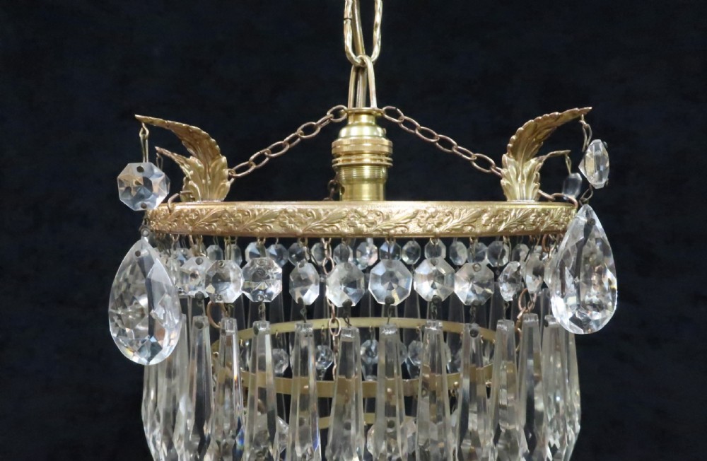 Italian Art Deco Four Tier Crystal Glass Chandelier View III