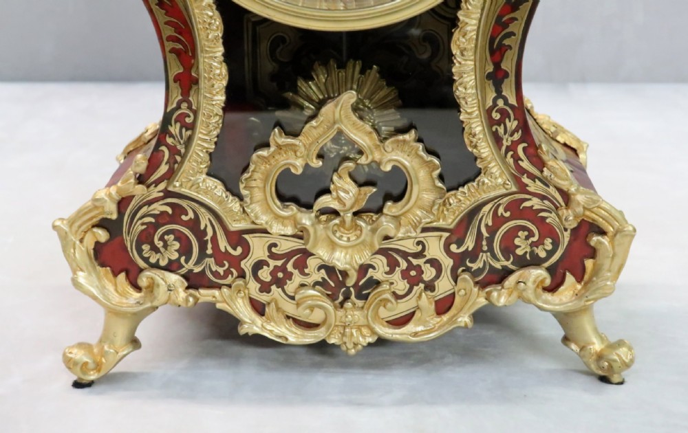 French Napoleon III Louis XV Style Boulle Mantel Clock by Vincenti View IV