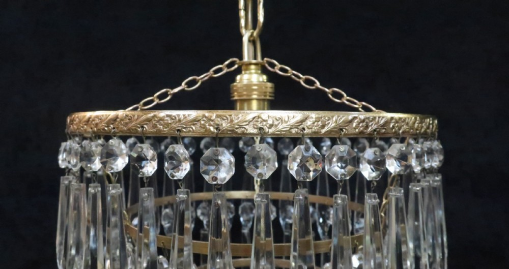Italian Art Deco Four Tier Crystal Glass Chandelier View IV