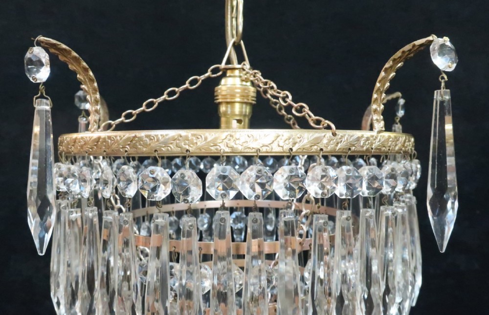 Italian Art Deco Four Tier Crystal Glass Chandelier View III