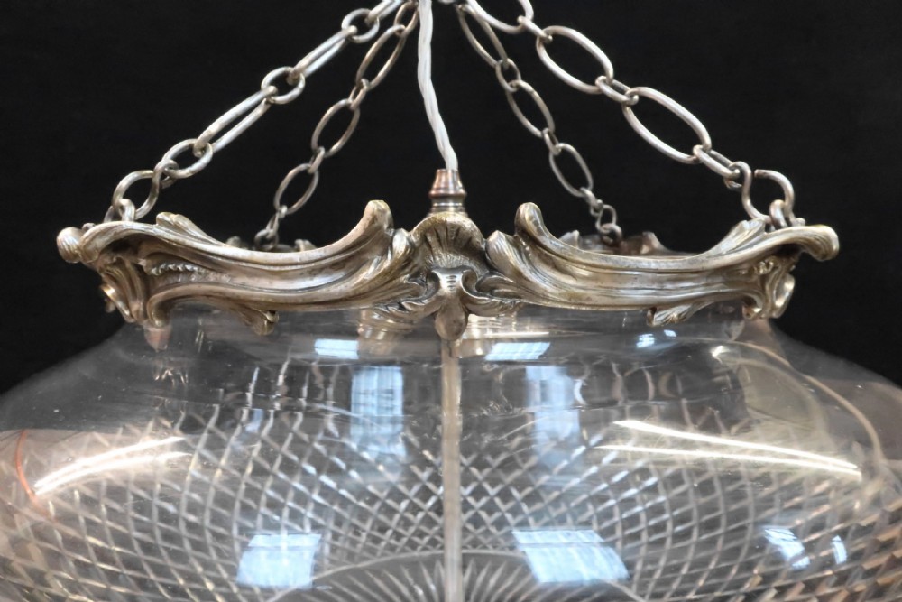 Art Nouveau Crystal Glass Ceiling Pendant Light View III