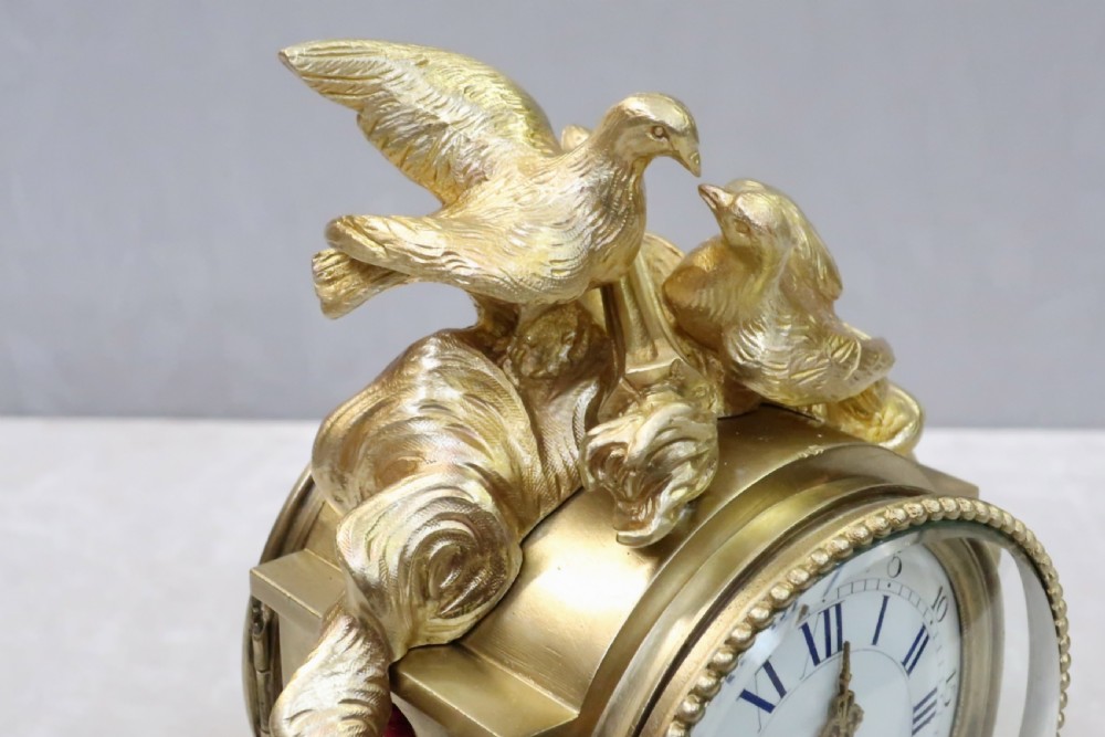 French Napoleon III Bronze Gilt Mantel Clock by Japy Freres View VI