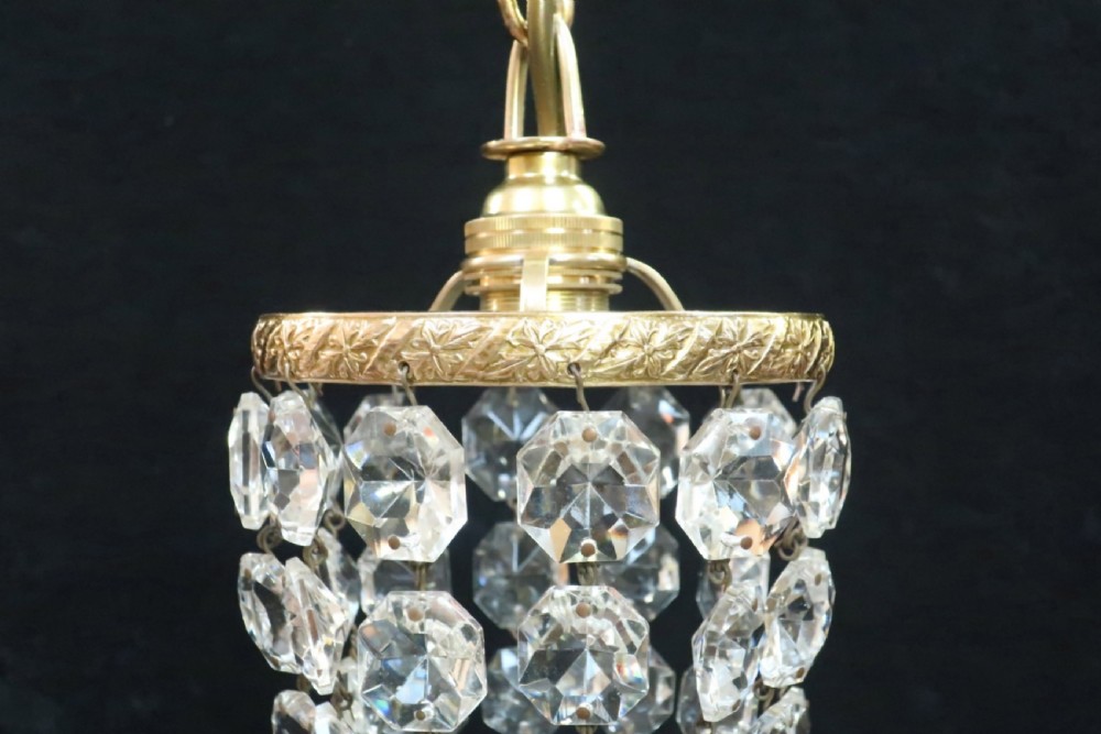 Set of Three Italian Art Deco Crystal Glass Ceiling Pendants View V